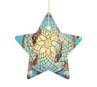 Catch Dream Net Star Ornaments for Christmas Tree Personalized Christmas Ornaments Star Hanging Ornament with Gold String for Xmas Tree Decorations & Friend Gifts