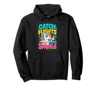 Catch Flights Bring Sparkle Unicorn Travel Vibes Pullover Hoodie