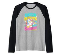 Catch Flights Bring Sparkle Unicorn Travel Vibes Raglan Baseball Tee