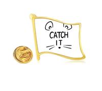 catch it mouse fdiy design Golden Metal Flag Lapel Pin Badge