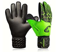 CATCH & KEEP goalkeeper gloves Kralle Junior Pro 3.0 - professional goalkeeper football gloves for children - ultra-strong Falcon Grip - optimal children's fit (4, Green)