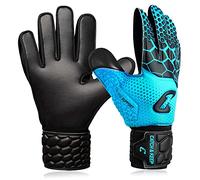 CATCH & KEEP goalkeeper gloves Kralle Junior Pro 3.0 - professional goalkeeper football gloves for children - ultra-strong Falcon Grip - optimal children's fit (4, Blue)