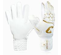 CATCH & KEEP Kralle Junior Pro 3.0 Children's Football Goalkeeper Gloves - Professional Football Goalkeeper Gloves for Children - Heavy Duty Falcon Grip - Optimal Shape Football Glove (3, Gold/White)
