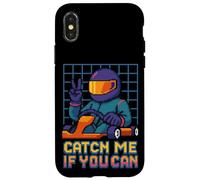 Catch Me If You Can Retro Racer Pixel Art Go Kart Race Case for iPhone X/XS