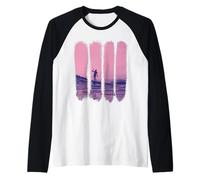 Catch Me in the Waves Summer Ocean Surfer Brushstrokes Raglan Baseball Tee