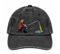 Catch of the Day Interactive Fishing Cap, Funny Moving Fish Hat | Moving 3D fish, vintage washed cotton, breathable comfort, adjustable fit, and a playful angler style for everyday wear.