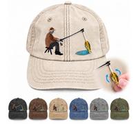 Catch of the Day Interactive Fishing Cap - Vintage Washed Fish Hat | Swinging 3D fish, vintage washed finish and adjustable fit make this cap a fun pick for anglers and lake days.