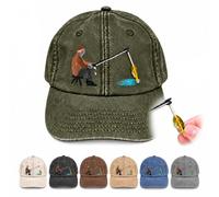 Catch of the Day Interactive Fishing Cap - Vintage Washed Fish Hat | Swinging 3D fish, vintage washed finish and adjustable fit make this cap a fun pick for anglers and lake days.