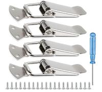 Catch Spring Loaded Toggle Latches, Stainless Steel Catch Clamp Clips, Lock Hasp with Buckles for Toolbox Mailbox Drawer Cabinet Case Door Closet Locker, Quick Release Hardware Replacement, 90mm 4pcs