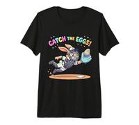 Catch The Eggs Cute Easter Bunny Diving Catch Baseball Kids Premium T-Shirt