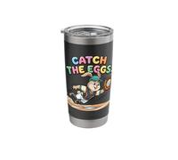 Catch The Eggs Funny Easter Bunny Diving Catch Baseball Stainless Steel Insulated Tumbler
