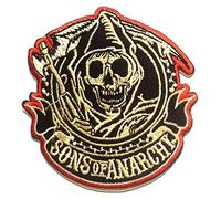 Catch the Patch Anarchy Motorbike Club Iron-on Patch 8 x 8,2 cm for Adults with Biker Vest Heavy Metal Rocker, Velcro Patches Clothing Jeans Denim Birthday Gift