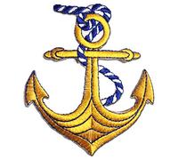 Catch the Patch Anchor Iron-on Patch 7,5 x 6,4 cm for Kids Adults with Marine Coast Vintage Authentic Original, Velcro Patches Clothing Jeans Denim Birthday Gift