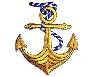 Catch the Patch Anchor Iron-on Patch 7,5 x 6,4 cm for Kids Adults with Marine Coast Vintage Authentic Original, Velcro Patches Clothing Jeans Denim Birthday Gift