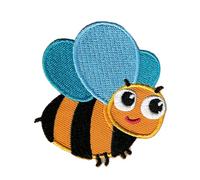 Catch the Patch Bee Iron-on Patches Insects 5,8 x 6,3 cm for Kids with Fabric Cotton Textile Original Quality, Sewable Adhesive Clothes Trousers Jeans Sew Repair Hole