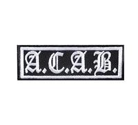 Catch the Patch Biker Quote ACAB Iron-on Patches Funny 9 x 3 cm for Adults with Fabric Cotton Textile Original Quality, Smiley Alien Clothes Trousers Jeans Custom Adhesive
