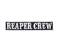 Catch the Patch Biker Quote Reaper Crew Iron-on Patches Funny 10 x 2 cm for Adults with Fabric Cotton Textile Original Quality, Smiley Alien Clothes Trousers Jeans Custom Adhesive