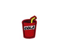 Catch the Patch Cola Cup Straw Iron-on Patch 5,1 x 3,1 cm for Adults with Summer Drink Foodie Statement, Velcro Patches Clothing Jeans Denim Birthday Gift