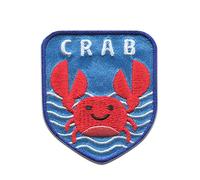 Catch the Patch Crab Iron-on Patches Sealife 6,1 x 5,2 cm for Kids with Fabric Cotton Textile Original Quality, Shark Dolphin Adhesive Clothes Trousers Jeans Sew Repair