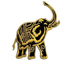 Catch the Patch Elephant Animal Thailand - Iron On Patches Adhesive Emblem Stickers Appliques, Size: 3.86 x 3.86 Inches, Color:Yellow