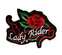 Catch the Patch Lady Rider Biker Iron-on Patch 9 x 7 cm for Adults with Heavy Metal Festival Vintage Original, Velcro Patches Clothing Jeans Denim Birthday Gift