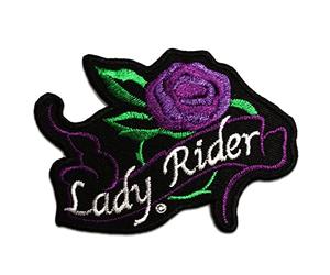 Catch the Patch Lady Rider Biker Iron-on Patch 9 x 7 cm for Adults with Heavy Metal Festival Vintage Original, Velcro Patches Clothing Jeans Denim Birthday Gift
