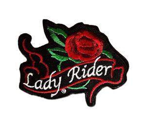 Catch the Patch Lady Rider Biker Iron-on Patch 9 x 7 cm for Adults with Heavy Metal Festival Vintage Original, Velcro Patches Clothing Jeans Denim Birthday Gift