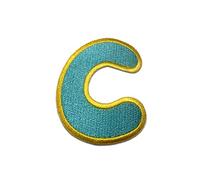 Catch the Patch Letter C Blue Iron-on Letter Patch 6,2 x 4,9 cm for Kids Adults with Personalised Name Initials Monogram, Letters Numbers Custom Transfer Football Decoration