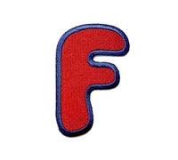 Catch the Patch Letter F Red Iron-on Letter Patch 6,3 x 4,2 cm for Kids Adults with Personalised Name Initials Monogram, Letters Numbers Custom Transfer Football Decoration