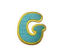 Catch the Patch Letter G Blue Iron-on Letter Patch 6,2 x 5,3 cm for Kids Adults with Personalised Name Initials Monogram, Letters Numbers Custom Transfer Football Decoration