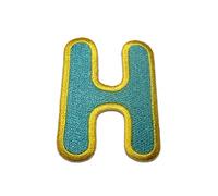 Catch the Patch Letter H Blue Iron-on Letter Patch 6,2 x 4,6 cm for Kids Adults with Personalised Name Initials Monogram, Letters Numbers Custom Transfer Football Decoration