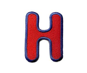 Catch the Patch Letter H Red Iron-on Letter Patch 6,2 x 4,6 cm for Kids Adults with Personalised Name Initials Monogram, Letters Numbers Custom Transfer Football Decoration