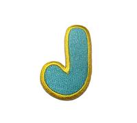 Catch the Patch Letter J Blue Iron-on Letter Patch 6,2 x 4 cm for Kids Adults with Personalised Name Initials Monogram, Letters Numbers Custom Transfer Football Decoration