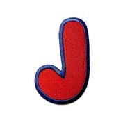 Catch the Patch Letter J Red Iron-on Letter Patch 6,2 x 4 cm for Kids Adults with Personalised Name Initials Monogram, Letters Numbers Custom Transfer Football Decoration