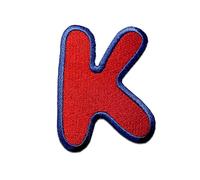Catch the Patch Letter K Red Iron-on Letter Patch 6,4 x 4,9 cm for Kids Adults with Personalised Name Initials Monogram, Letters Numbers Custom Transfer Football Decoration