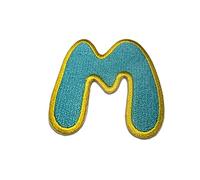 Catch the Patch Letter M Blue Iron-on Letter Patch 6,3 x 5,9 cm for Kids Adults with Personalised Name Initials Monogram, Letters Numbers Custom Transfer Football Decoration