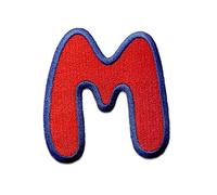 Catch the Patch Letter M Red Iron-on Letter Patch 6,3 x 5,9 cm for Kids Adults with Personalised Name Initials Monogram, Letters Numbers Custom Transfer Football Decoration