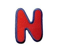 Catch the Patch Letter N Red Iron-on Letter Patch 6,3 x 4,8 cm for Kids Adults with Personalised Name Initials Monogram, Letters Numbers Custom Transfer Football Decoration