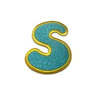 Catch the Patch Letter S Blue Iron-on Letter Patch 6,2 x 4,9 cm for Kids Adults with Personalised Name Initials Monogram, Letters Numbers Custom Transfer Football Decoration
