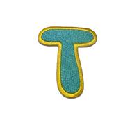 Catch the Patch Letter T Blue Iron-on Letter Patch 6,3 x 5,1 cm for Kids Adults with Personalised Name Initials Monogram, Letters Numbers Custom Transfer Football Decoration