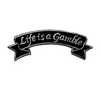 Catch the Patch Life is A Gamble Biker Iron-on Patch 10,7 x 3,1 cm for Adults with Motorbike Easy Rider Vintage, Velcro Patches Clothing Jeans Denim Birthday Gift
