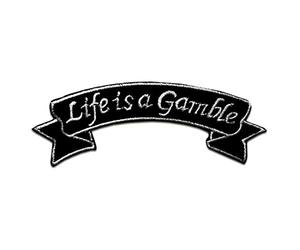 Catch the Patch Life is A Gamble Biker Iron-on Patch 10,7 x 3,1 cm for Adults with Motorbike Easy Rider Vintage, Velcro Patches Clothing Jeans Denim Birthday Gift