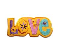 Catch the Patch Love - Iron On Patches Adhesive Emblem Stickers Appliques, Size: 4.33 x 3.35 Inches, Color:Yellow