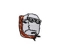 Catch the Patch Marshmallow Sunglasses Iron-on Patch 4,5 x 6 cm for Kids with Donut Muffin Cupcake Sequins, Velcro Patches Clothing Jeans Denim Birthday Gift
