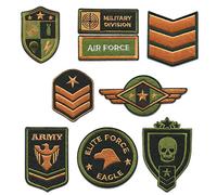 Catch the Patch Military Patches Military Set of 9 for Adults with Bundle Collection Veteran Souvenir Authentic