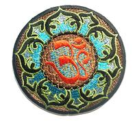 Catch the Patch Om Symbol Meditation Iron-on Patches Yoga 8,4 x 8,4 cm for Adults with Fabric Cotton Textile Original Quality, Buddha Mandala Clothes Trousers Jeans Custom Adhesive