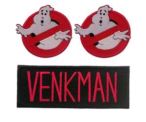 Catch the Patch Peter Venkman Iron-on Patch Set of 3 for Adults with Collection Cult Film Fancy Dress Proton Slimer Vintage, Frozen Empire Legacy Afterlife Real Statement Detail