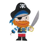 Catch the Patch Pirate Cutlass Iron-on Patch 6,7 x 8,5 cm for Kids with Caribbean Treasure Vintage Authentic, Velcro Patches Clothing Jeans Denim Birthday Gift