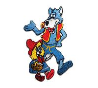Catch the Patch Red Riding Hood Wolf Iron-on Patches Animals 8,9 x 5,9 cm for Kids with Fabric Cotton Textile Original Quality, Dog Cat Adhesive Clothes Trousers Jeans Sew Repair