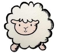 Catch the Patch Sheep Iron-on Patches Animals 7,5 x 8 cm for Kids with Fabric Cotton Textile Original Quality, Dog Cat Adhesive Clothes Trousers Jeans Sew Repair
